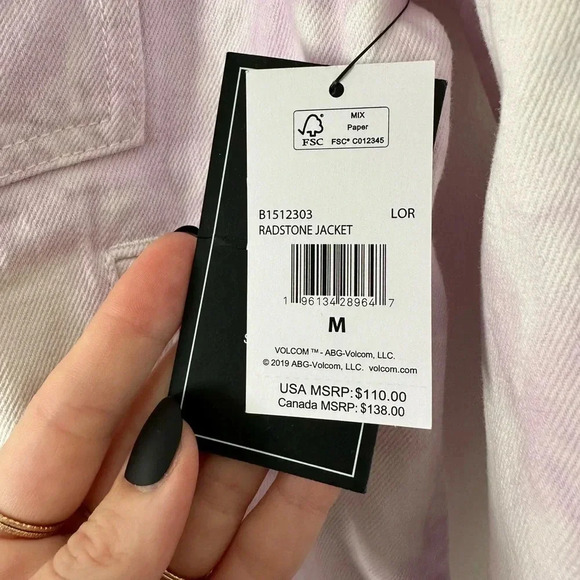 NWT Volcom Radstone Jean Jacket in Light Orchid - Picture 6 of 10